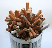 Smoking & Addictions. cigarette butts-fw